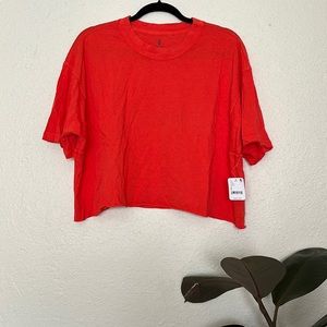 NWT Red Boxy Free People Movement Tee